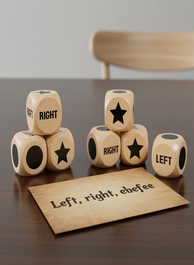 KFHENSOMR 3pcs Left Right Center Game Dice 1 inch Beech Wood Dices with Drawstring Bag Left Right Center Game Dice Accessories Easy to Store and Carry Around Convenient for Travel - Image 4