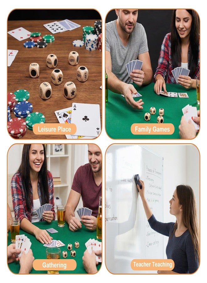 KFHENSOMR 3pcs Left Right Center Game Dice 1 inch Beech Wood Dices with Drawstring Bag Left Right Center Game Dice Accessories Easy to Store and Carry Around Convenient for Travel - Image 3