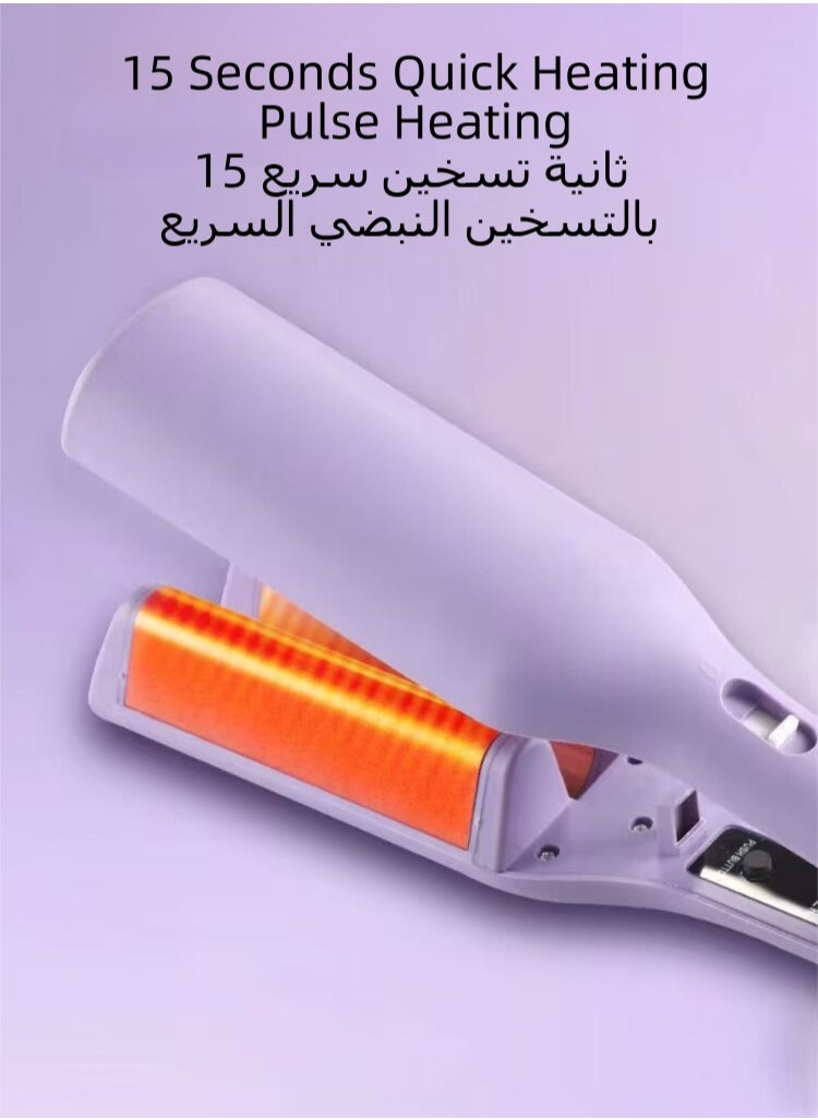 تشغيل المكالمة مكواة تجعيد فرنسية، 1.25 بوصة، عصا تجعيد مزدوجة الأيونات السالبة، 4 درجات حرارة قابلة للتعديل، عصا تجعيد سريعة التسخين 15 ثانية، أداة تجعيد الشعر لتموجات واسعة وعميقة  - Image 5