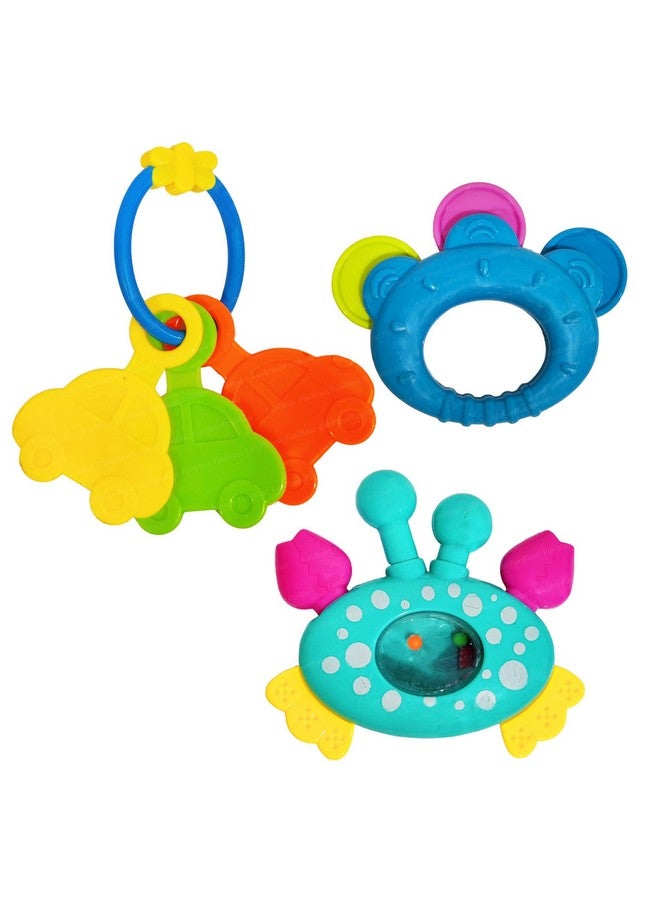 فنبلاست خشخيشة FunBlast للأطفال - عبوة من 3 قطع خشخيشة للأطفال، ألعاب أطفال، لعبة للأطفال حديثي الولادة - ألوان عشوائية - Image 1