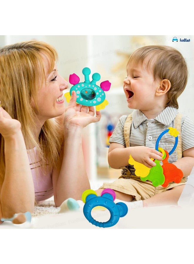 فنبلاست خشخيشة FunBlast للأطفال - عبوة من 3 قطع خشخيشة للأطفال، ألعاب أطفال، لعبة للأطفال حديثي الولادة - ألوان عشوائية - Image 2