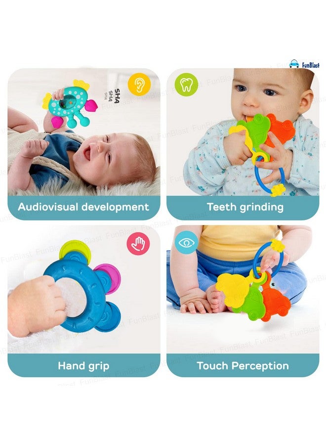 فنبلاست خشخيشة FunBlast للأطفال - عبوة من 3 قطع خشخيشة للأطفال، ألعاب أطفال، لعبة للأطفال حديثي الولادة - ألوان عشوائية - Image 5