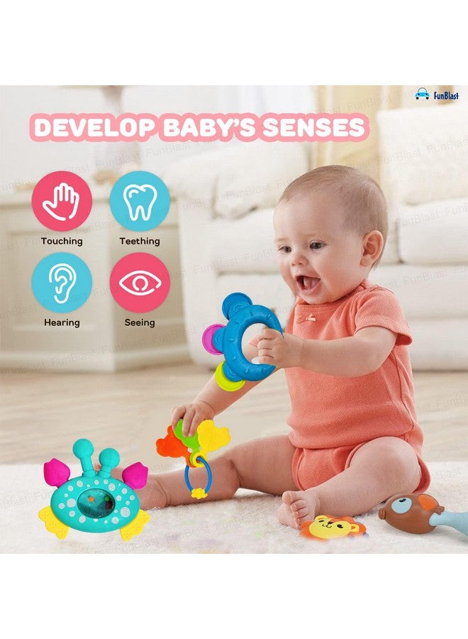 فنبلاست خشخيشة FunBlast للأطفال - عبوة من 3 قطع خشخيشة للأطفال، ألعاب أطفال، لعبة للأطفال حديثي الولادة - ألوان عشوائية - Image 4