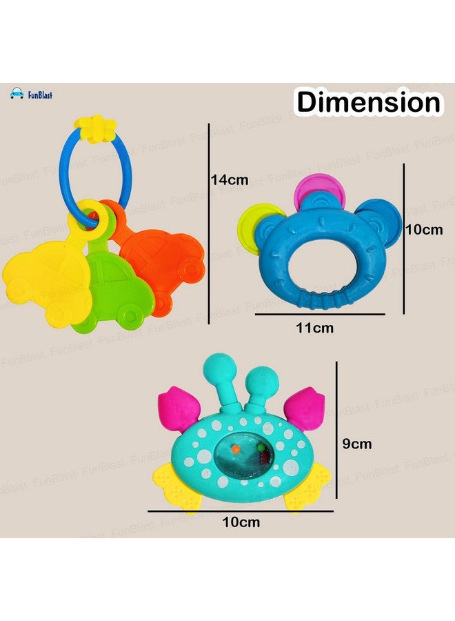 فنبلاست خشخيشة FunBlast للأطفال - عبوة من 3 قطع خشخيشة للأطفال، ألعاب أطفال، لعبة للأطفال حديثي الولادة - ألوان عشوائية - Image 3