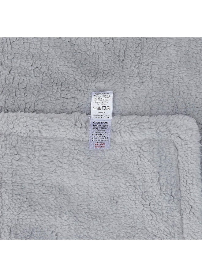 hudson baby - Hudson Baby Unisex Baby Plush Mink and Sherpa Blanket, Gray Clouds, One Size - Image 1