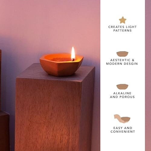 Ellementry Shathdeep Terracotta Diya Set of 24, Decorative Oil Lamp Diyas, Deepak for Mandir & Puja Thali, Decoration Items for Home & Office Decor, Gifts for Family, Friends & Employees - Image 3