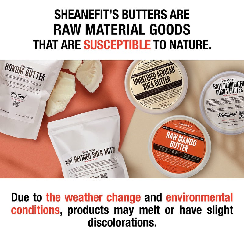 Sheanefit زبدة الشيا الأفريقية الخام غير المكررة من شينيفيت، زبدة طبيعية للجسم، مرطب يومي ناعم وسلس للوجه والجسم، عاجي 16 أونصة (عبوة من 1) - Image 4