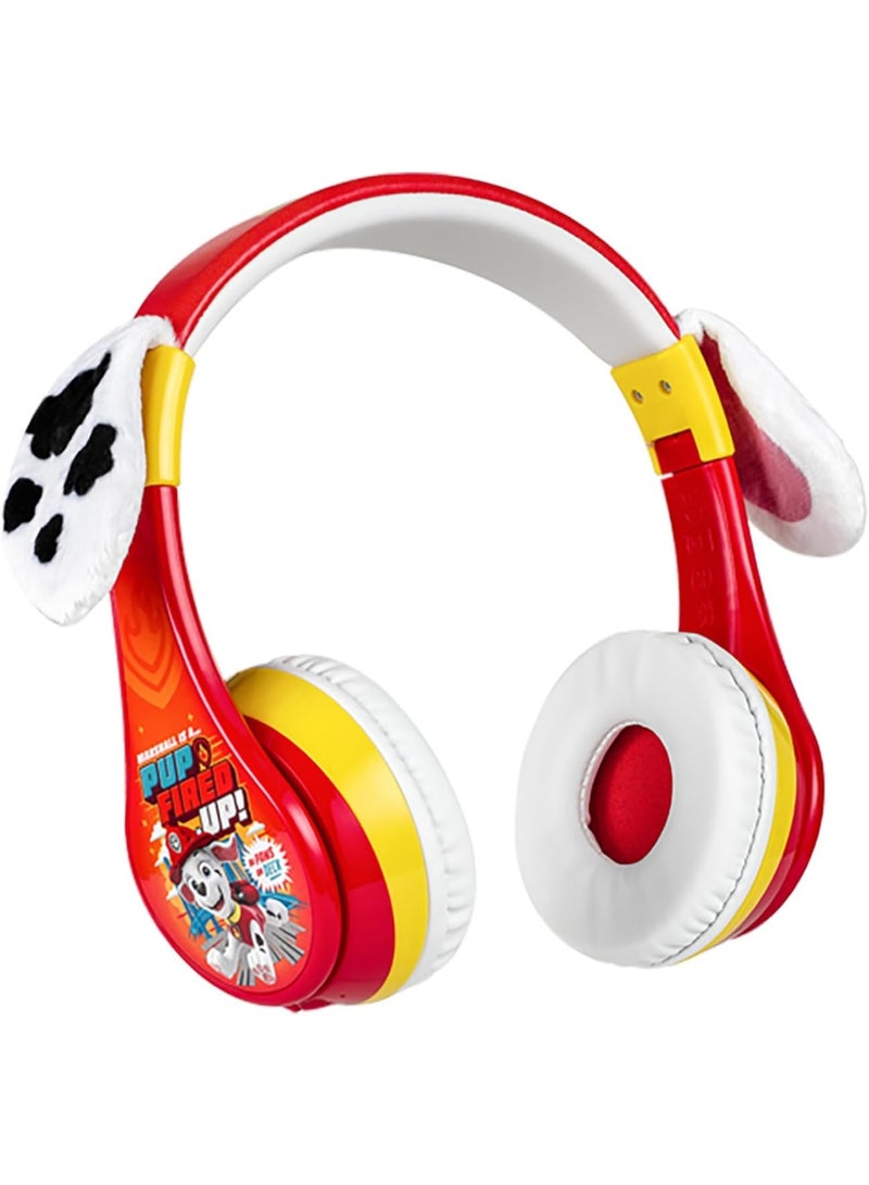eKids Paw Patrol Kids Bluetooth headphones, Wireless Headphones with Microphone Includes Aux Cord, Volume Reduced Kids Foldable Earphones for School, Home, or Travel (Marshall) - Image 1