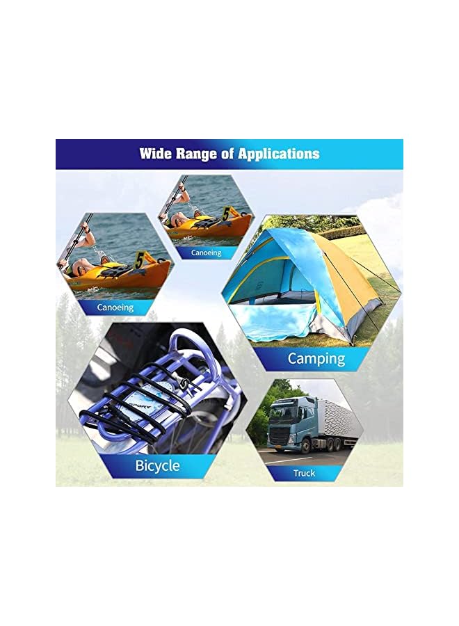 The Bros The Bros Bungee Cords, 3Pcs 120cm Bungee Rope Elastic Straps with Hooks Climbing Utility Cord for Bicycle Suitcase Camping Car Luggage, Black - Image 3