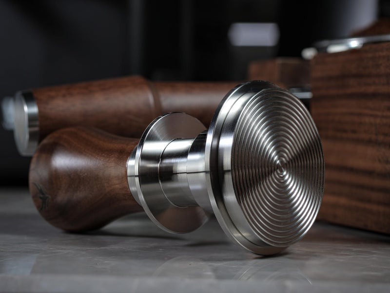 KNODOS 54mm Espresso Tamper For Breville Machines Calibrated Tamper Tool Espresso Walnut, Auto-Leveling and 30lb Spring Loaded Design Coffee Tamper With Stainless Steel 53.35mm Ripple Base - Image 5