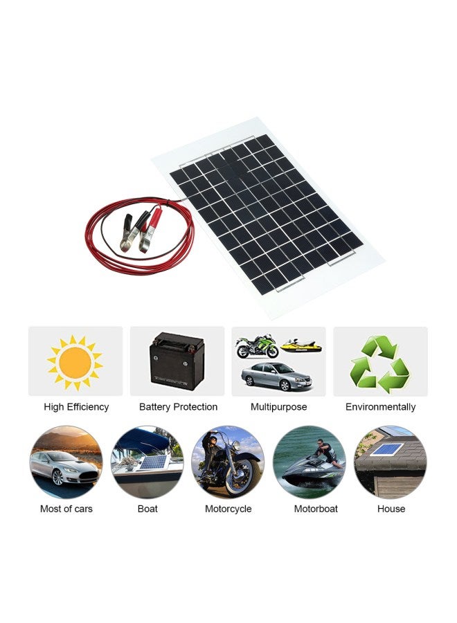 Loquat Solar Panel With Alligator Clip Wire Black/White/Red - Image 5