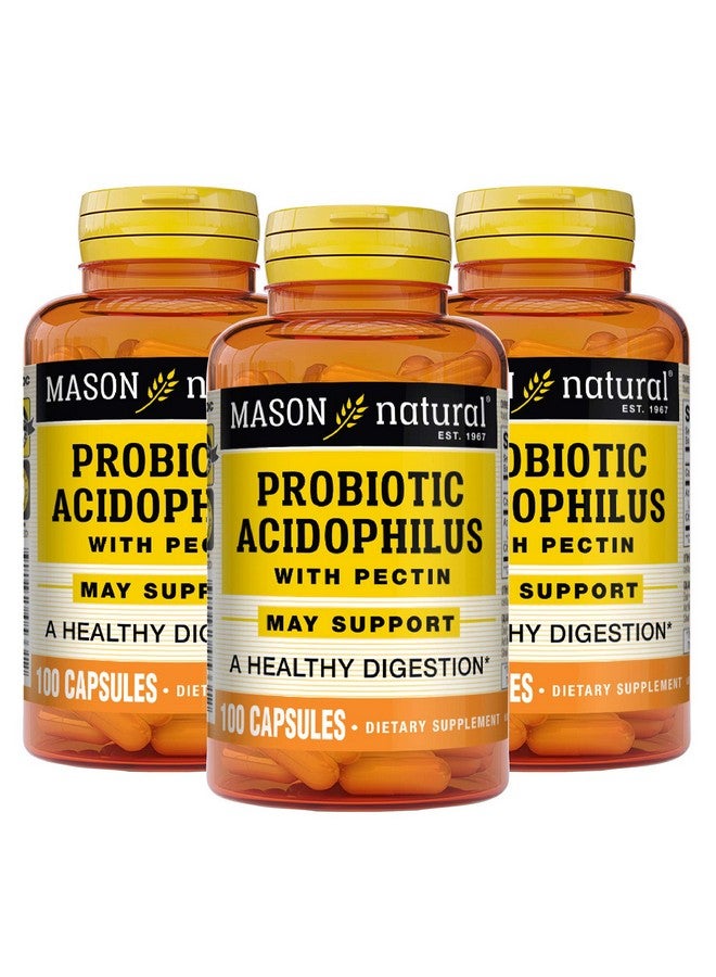 Probiotic Acidophilus With Pectin And Calcium Immune System Booster Improved Gut Health Supports Regularity And A Healthy Digestion 100 Capsules Pack Of 3