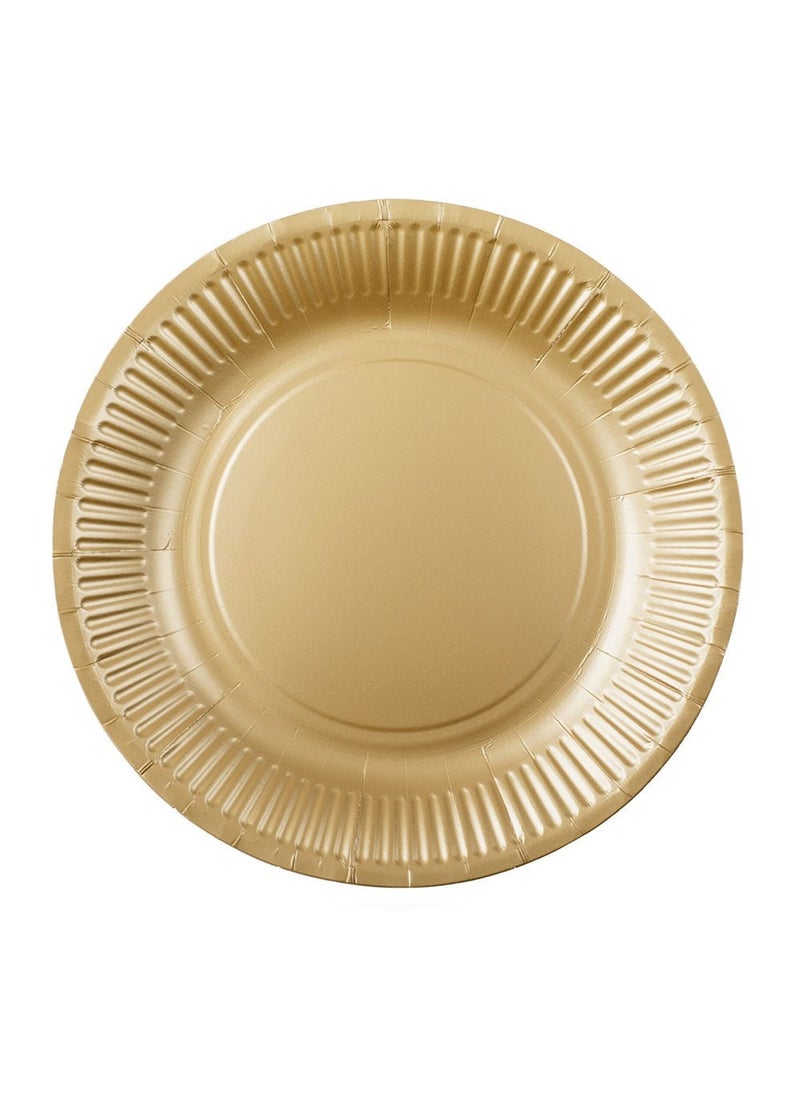 Disposable Paper Plates Gold 18cm 20-Pack
