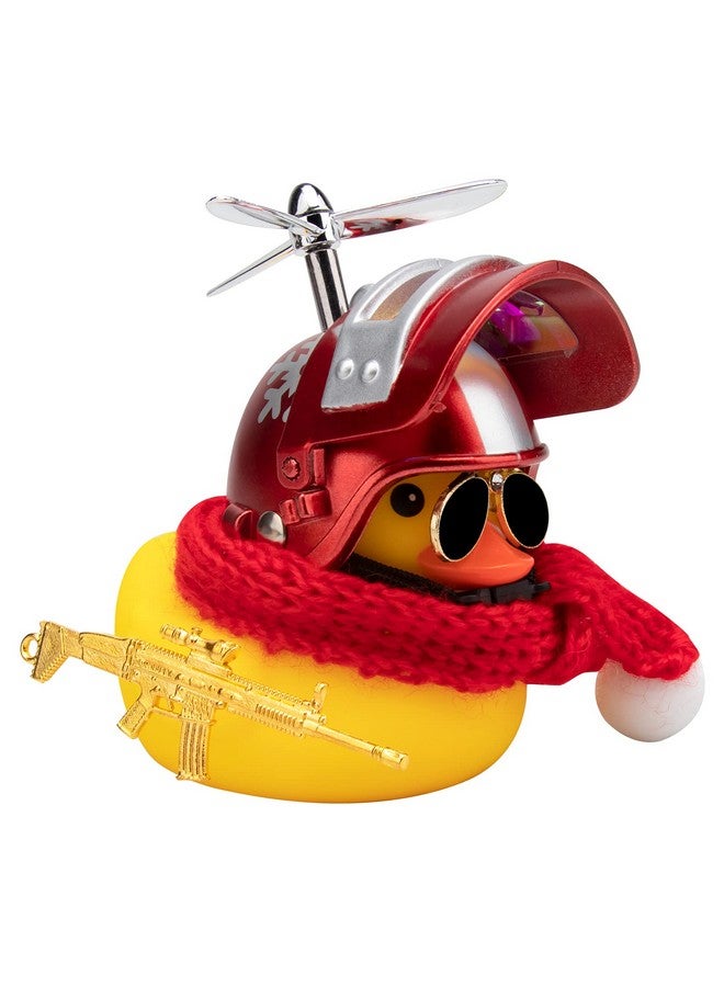 wonuu Rubber Duck Car Decorations Cute Yellow Duck Car Dashboard Ornaments with Propeller (Y-Snow Flake) - Image 1