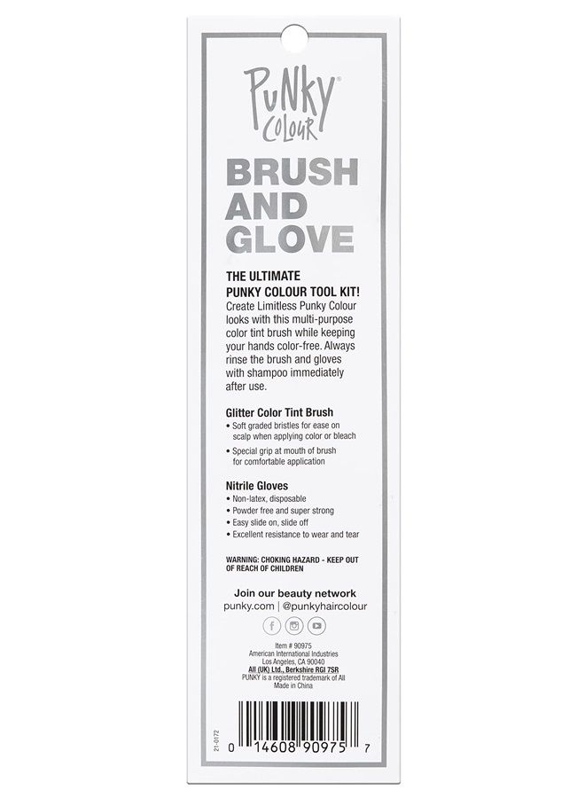 Punky Glitter Brush and Glove Kit, use for Highlighting, Bleaching and Tinting, 3 pack - Image 2