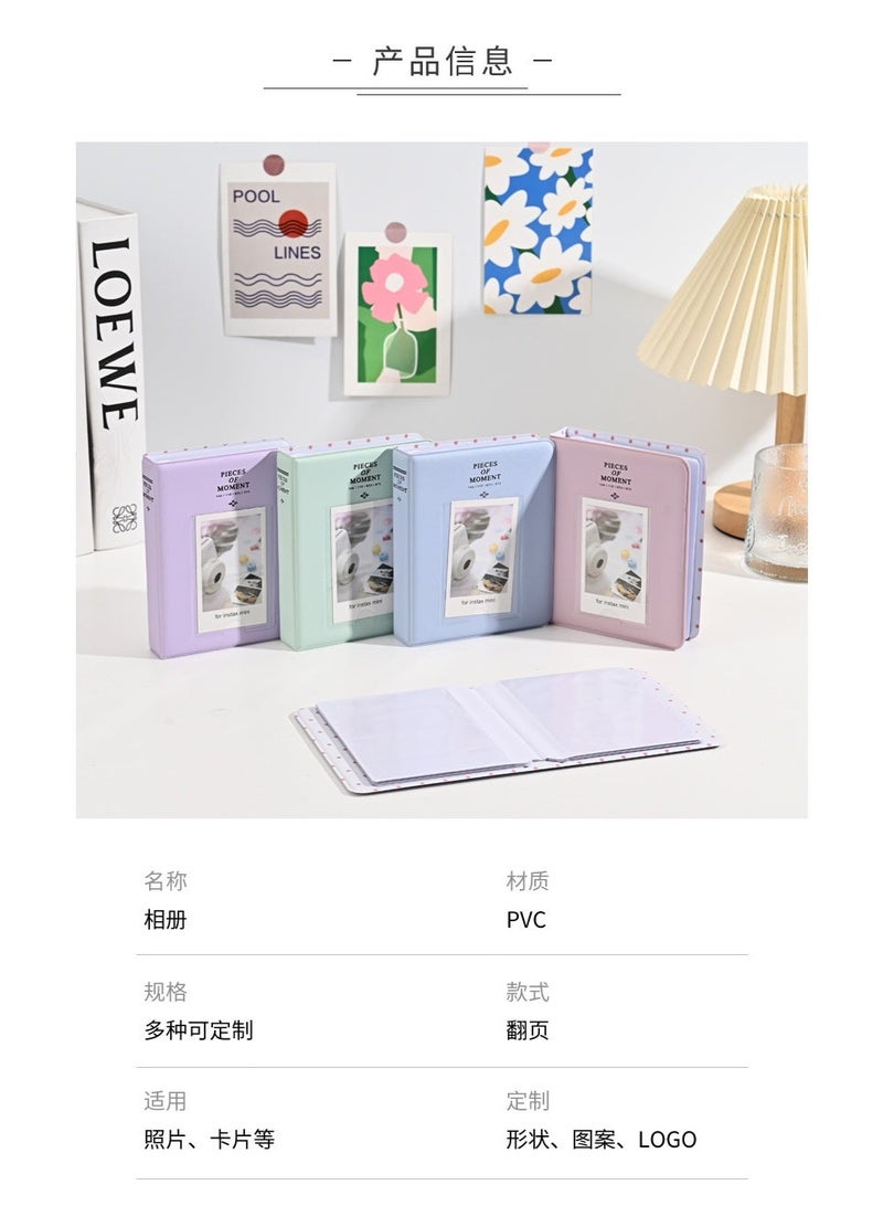 Soofam Pieces Of Moment Mini Book Album Instax Mini 7s 8 25 50s 90 -Purple - Image 5