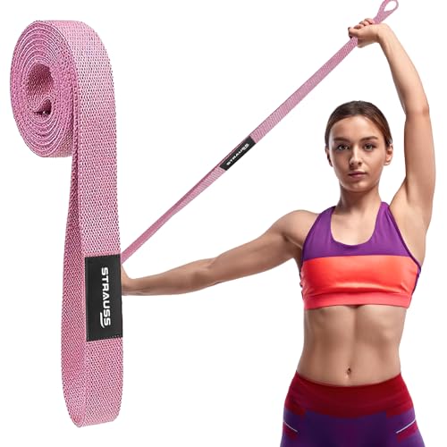 Strauss Fabric Resistance Bands | Resistance Loop Bands for Exercise, and Workout | Ideal for Stretching, Chin Ups, Physical Therapy & Home Exercise for Men & Women (Pink) - Image 1