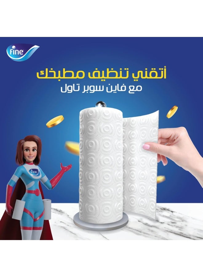 Fine Kitchen Super Towel, 10+2 Rolls Free, 40 Sheets x 2 Ply Paper Tissue - Image 5