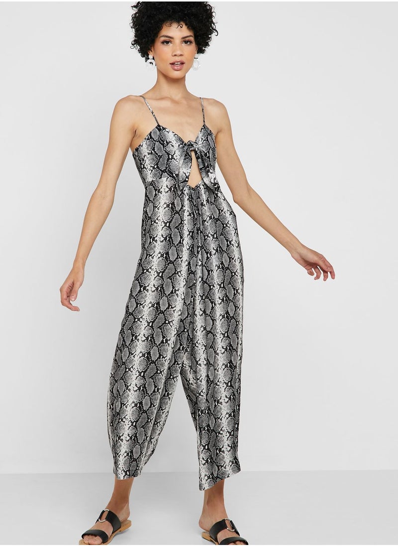TOPSHOP Snake Print Wide Leg Jumpsuit  - Image 4
