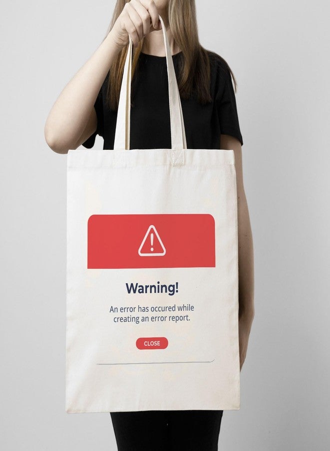 ARTBUG Tote Bag for Women with zip, Aesthetic Canvas tote bag for college girls, office, stylish and reusable - Warning Close - D No - 231 - Image 3