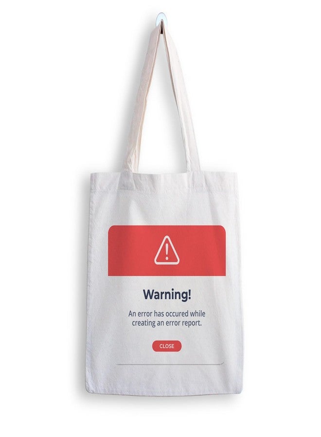 ARTBUG Tote Bag for Women with zip, Aesthetic Canvas tote bag for college girls, office, stylish and reusable - Warning Close - D No - 231 - Image 1