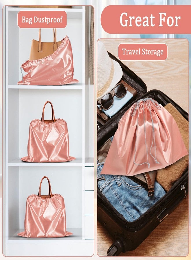 AojSup 12 Pcs Dust Bags for Purses and Handbags Satin Purse Storage Organizer With Drawstring Closure Handbag Protector 16 x 20 in, Pink - Image 4