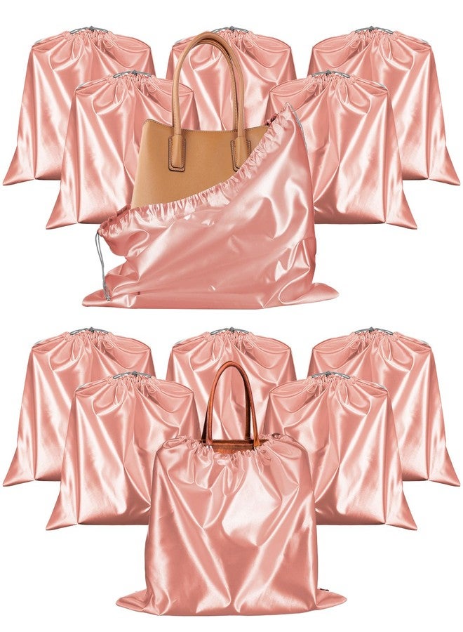 AojSup 12 Pcs Dust Bags for Purses and Handbags Satin Purse Storage Organizer With Drawstring Closure Handbag Protector 16 x 20 in, Pink - Image 1