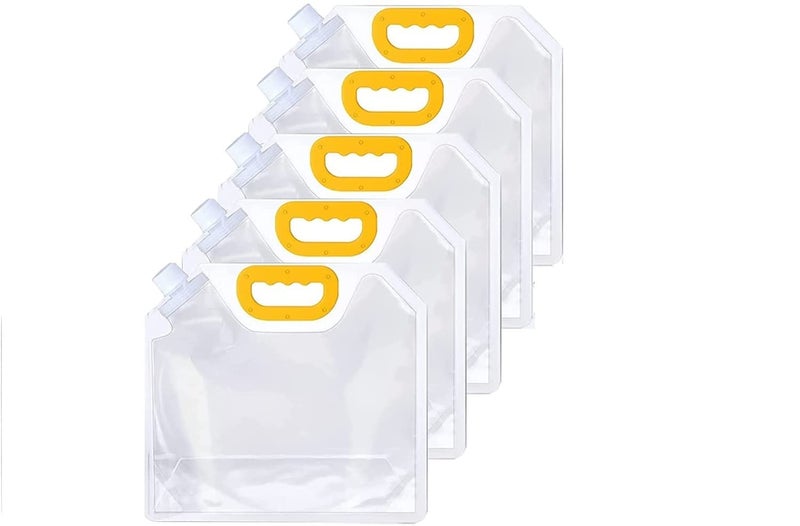 Hexwell Grain Storage Sealed Bags Reusbale Pack Of 10 Transparant Kitchen Storage Bag Moisture Proof Fridge Storage Bags Washable Stand Up Food Storage Pouches 25 L 10 - Image 1