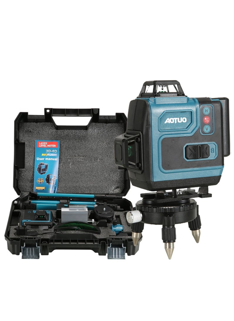 AOTUO - 16 Line Laser Level 4x360° Self-Leveling Green Laser Level with Tripod, 4D Green Crosshairs for Construction and Picture Hanging, Laser Measuring Tool with 2 Rechargeable Batteries and Tool Bag… - Image 1