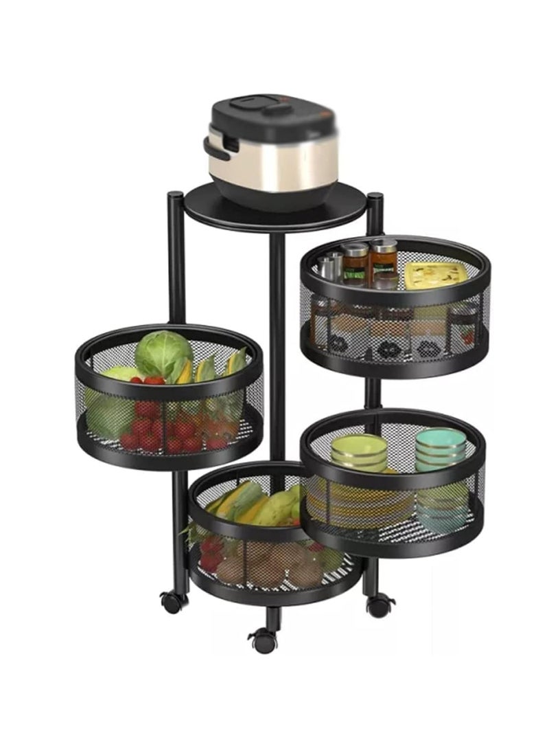 RollsTimi  Rotating Shelf Basket Black 75x34x34cm  - Image 1
