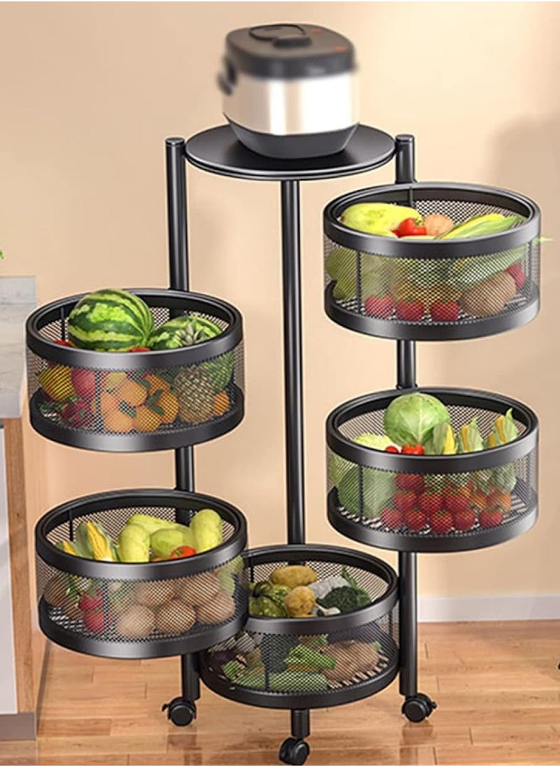 RollsTimi  Rotating Shelf Basket Black 75x34x34cm  - Image 2