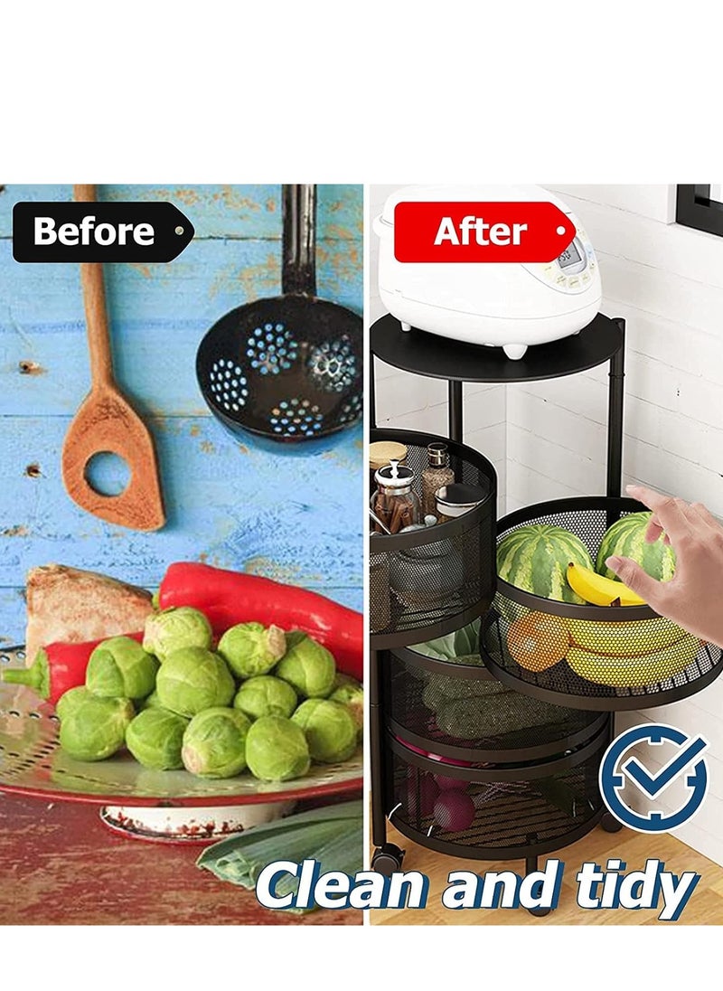 RollsTimi  Rotating Shelf Basket Black 75x34x34cm  - Image 4