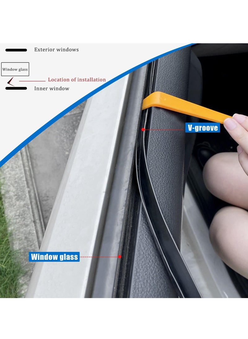 Generic 1Pack Car Door Rubber Seal Strip Car Window Rubber Seal Strip Weather Stripping Seal Strip for Car Universal Self Adhesive Auto Window Rubber Draft Seal Strip  - Image 3