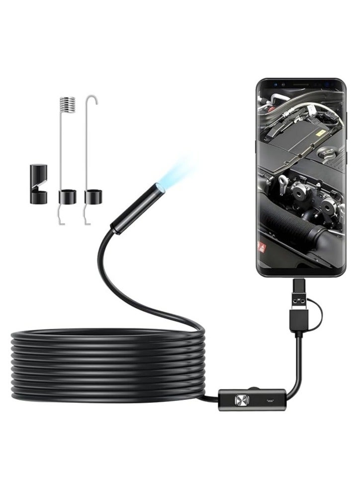 Generic 3-in-1  Endoscope Borescope  Camera Built-in 6 LEDs IP67 Waterproof USB Type-C Endoscope Replacement for Android Smartphones, PC  - Image 1