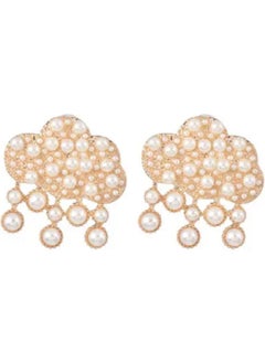 Bahels Women's Gold Pearl Cloud Earrings  - Image 3