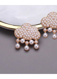 Bahels Women's Gold Pearl Cloud Earrings  - Image 1