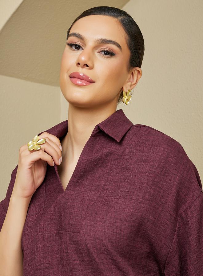 Styli Oversized Short Sleeve Top with Wide Leg Pants Modest Set  - Image 4