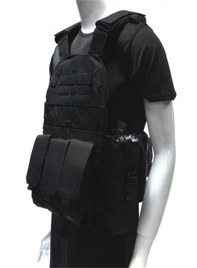 Large Capacity Hunting Vest, Multipurpose Outdoor Jungle Body Protection Vest, Provides Maximum Protection (Black) - Image 2