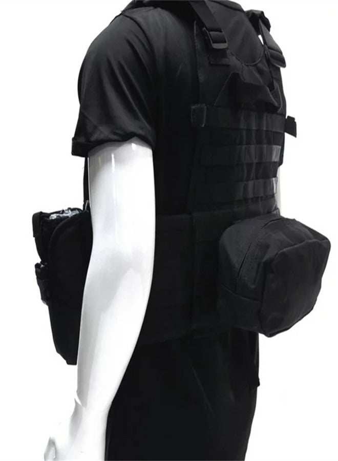 Large Capacity Hunting Vest, Multipurpose Outdoor Jungle Body Protection Vest, Provides Maximum Protection (Black) - Image 3