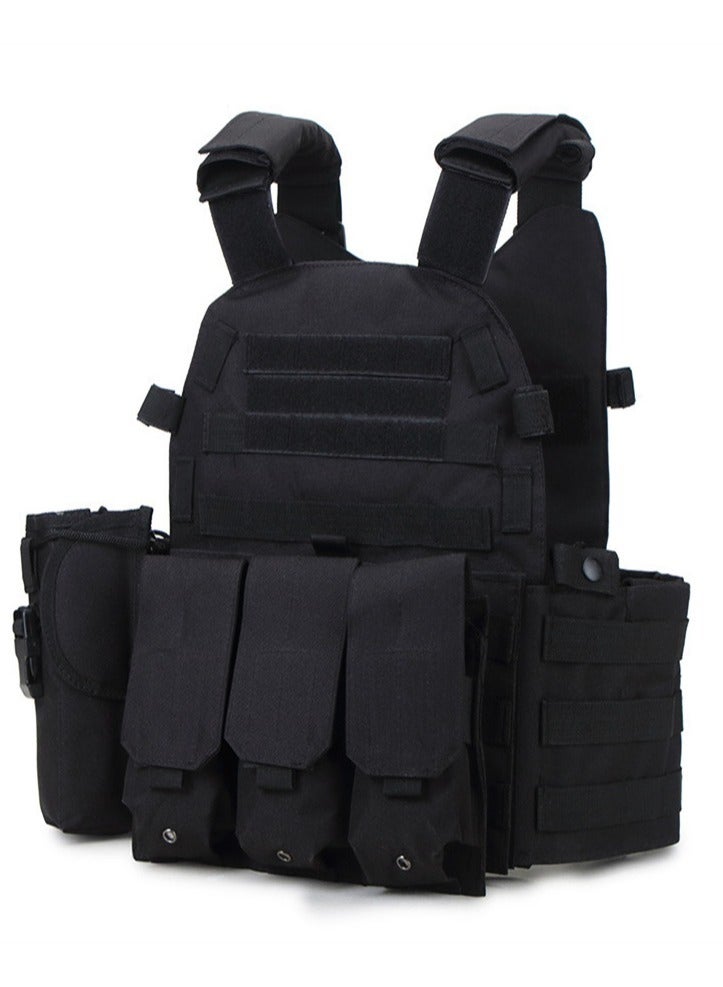 Large Capacity Hunting Vest, Multipurpose Outdoor Jungle Body Protection Vest, Provides Maximum Protection (Black) - Image 4