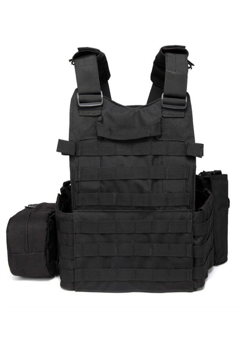 Large Capacity Hunting Vest, Multipurpose Outdoor Jungle Body Protection Vest, Provides Maximum Protection (Black) - Image 5
