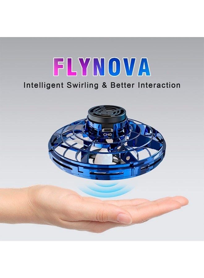FLYNOVA ألعاب الأطفال المضيئة الرائعة، طائرات FLYNOVA الطائرة التي تعمل باليد، كرة طائرة صغيرة مع أضواء، طائرة هوبيرينغ فidget spinner، هدايا عيد الميلاد وعيد الميلاد للأولاد والبنات المراهقين 8 9 10 11+ للمتعة الداخلية والخارجية - Image 2