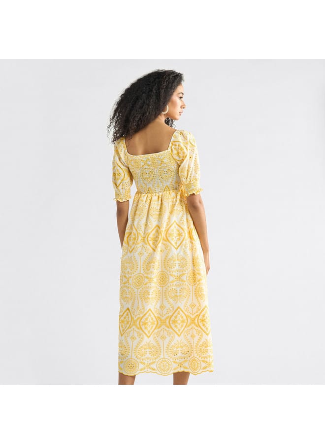 Splash FAV Eyelet Puff-Sleeve Dress  - Image 3