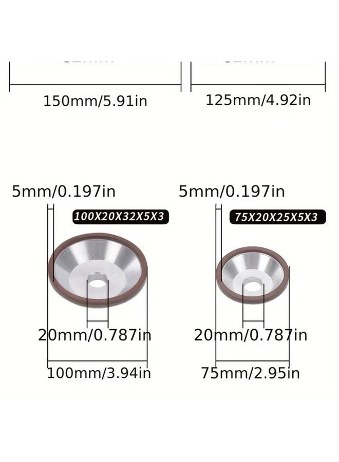100mm Resin Diamond Grinding Wheel For Tungsten Carbide Sharpening Manual Rotary Tool - Image 5
