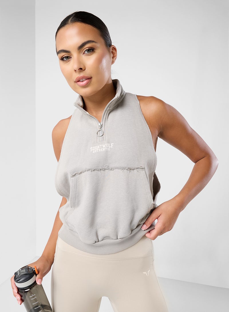 SQUATWOLF Essential Zip-up Logo Sweatshirt - Image 1