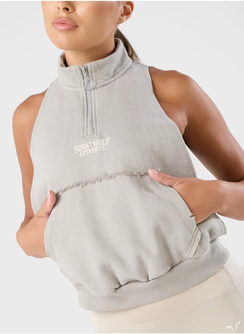SQUATWOLF Essential Zip-up Logo Sweatshirt