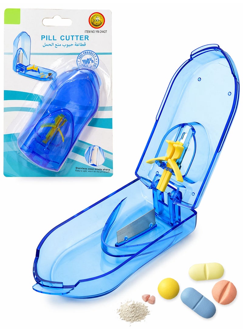 Pill Cutter & Splitter – Portable Tablet Divider with Stainless Steel Blade for Accurate Dosage & Easy Cutting - Image 1