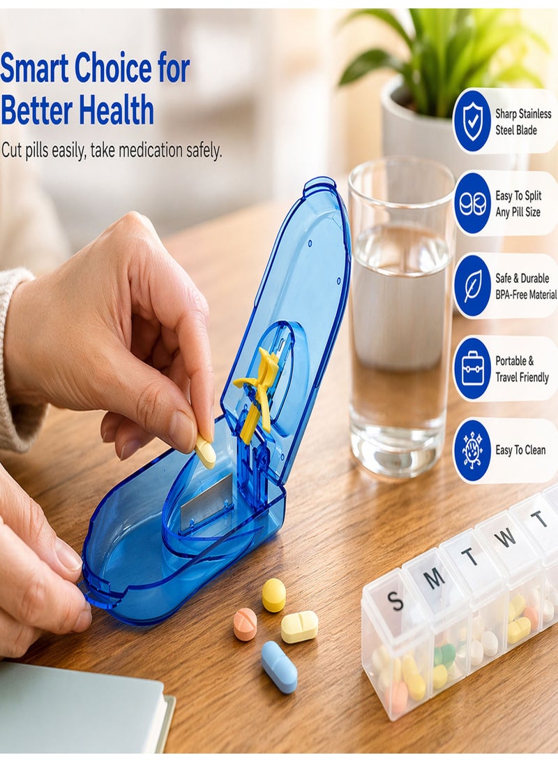 Pill Cutter & Splitter – Portable Tablet Divider with Stainless Steel Blade for Accurate Dosage & Easy Cutting - Image 4