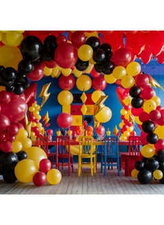 Sowide Red Black Yellow Balloon Garland Arch Kit,Cartoon Game Birthday Party Decorations,Cartoon Theme Latex Balloon Arch For Cartoon Ball Baby Shower Birthday Party Supplies  - Image 4