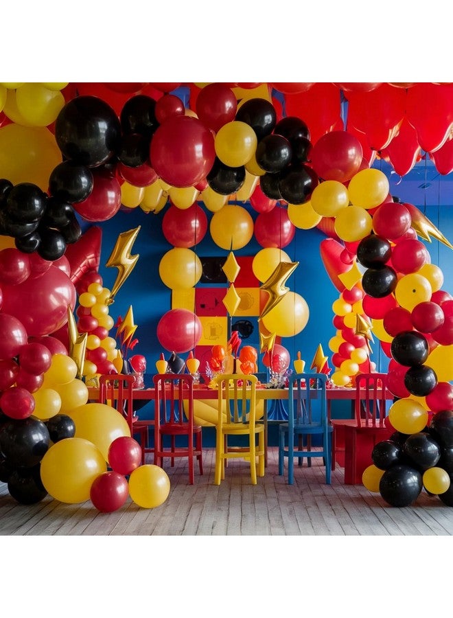 Sowide Red Black Yellow Balloon Garland Arch Kit,Cartoon Game Birthday Party Decorations,Cartoon Theme Latex Balloon Arch For Cartoon Ball Baby Shower Birthday Party Supplies - Image 4